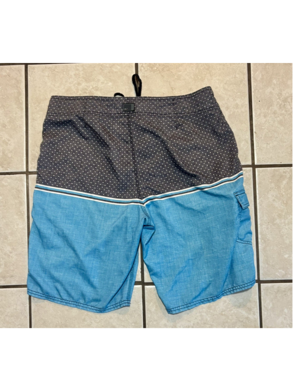 O'Neill Men’s Size 36 Board Shorts Swim Trunks Blue/Black Dots/Stripes - Picture 2 of 2